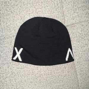 Black Knit ARC'TERYX Beanie with White Accents